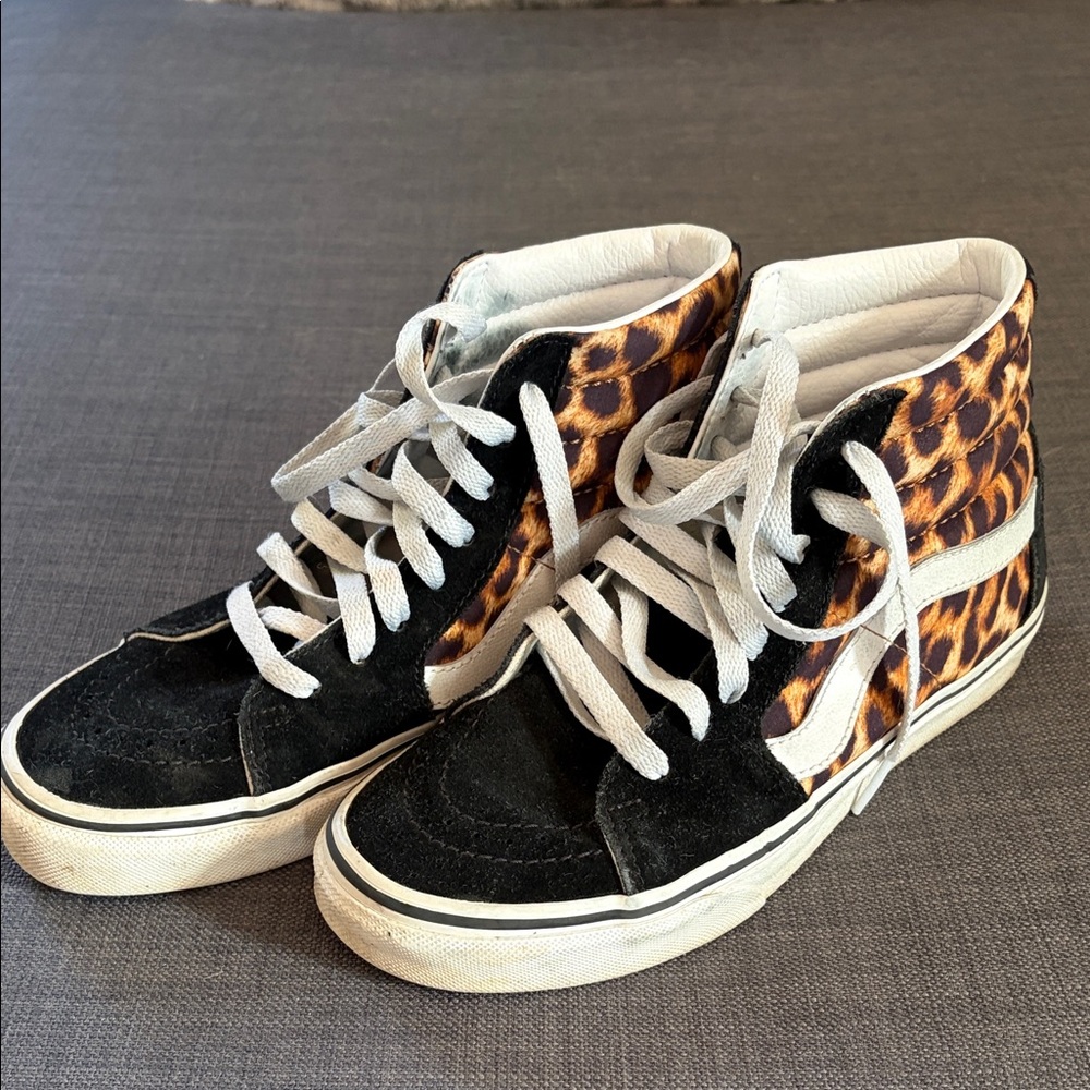 Vans Leopard Print High-Top Sneakers